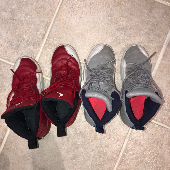 Air Jordan 12 Gym Red;Air Jordan 12 Grey and White - Picture 6 of 8